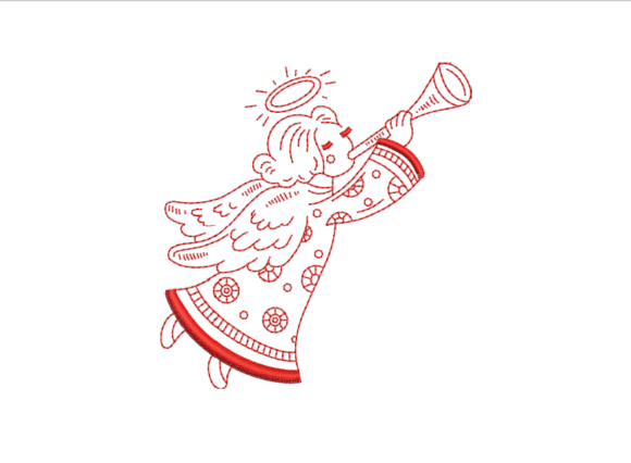 Angel Red Work