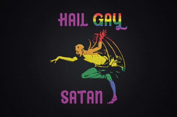 Funny Hail Gay Satan LGBT Goth Gay Pride