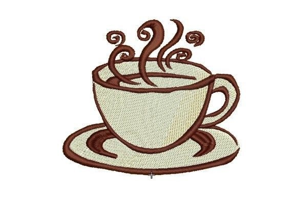 Hot Coffee in White Mug Embroidery Review